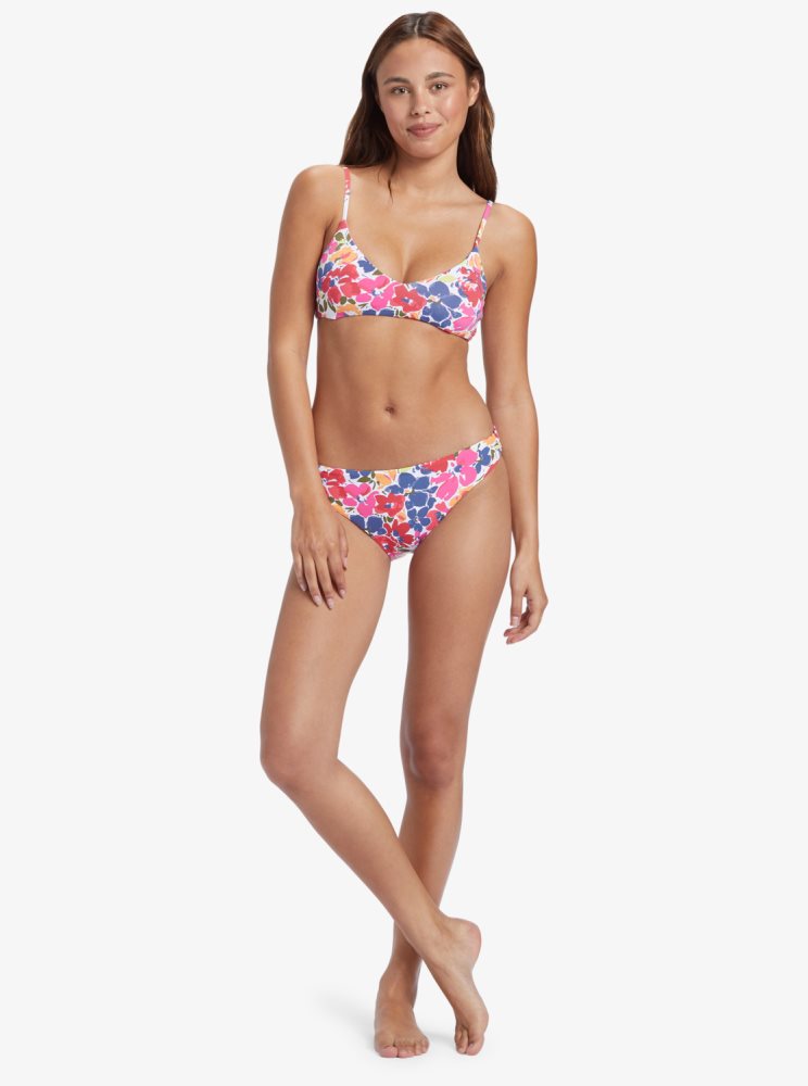 Multicolor Women's Roxy Printed Beach Classics Hipster Bikini Bottoms | USA ZYNU-32174