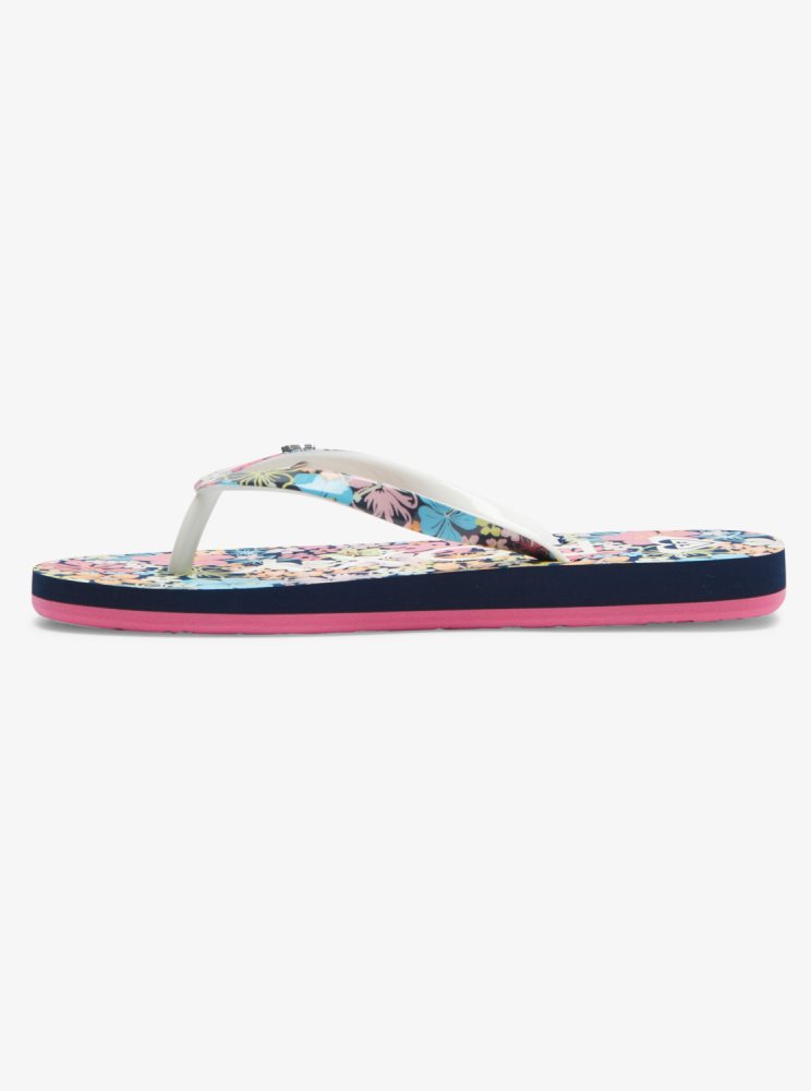 Navy Kids' Roxy 4-16 Pebbles Sandals | USA IANG-14263