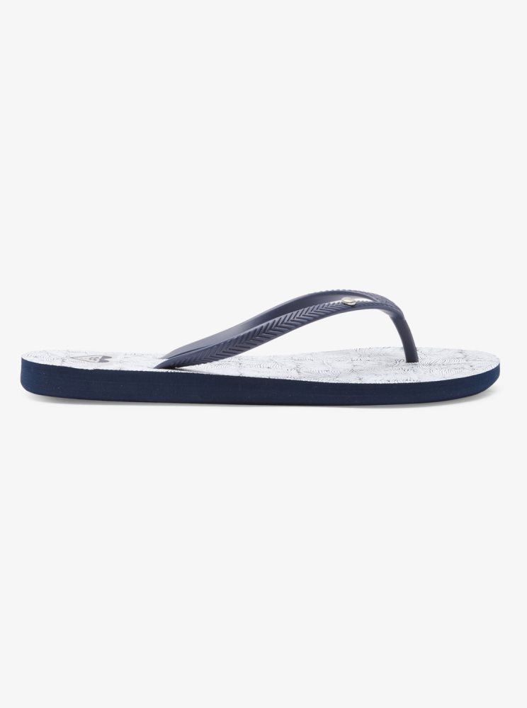 Navy White Women's Roxy Bermuda Sandals | USA ODTL-52678