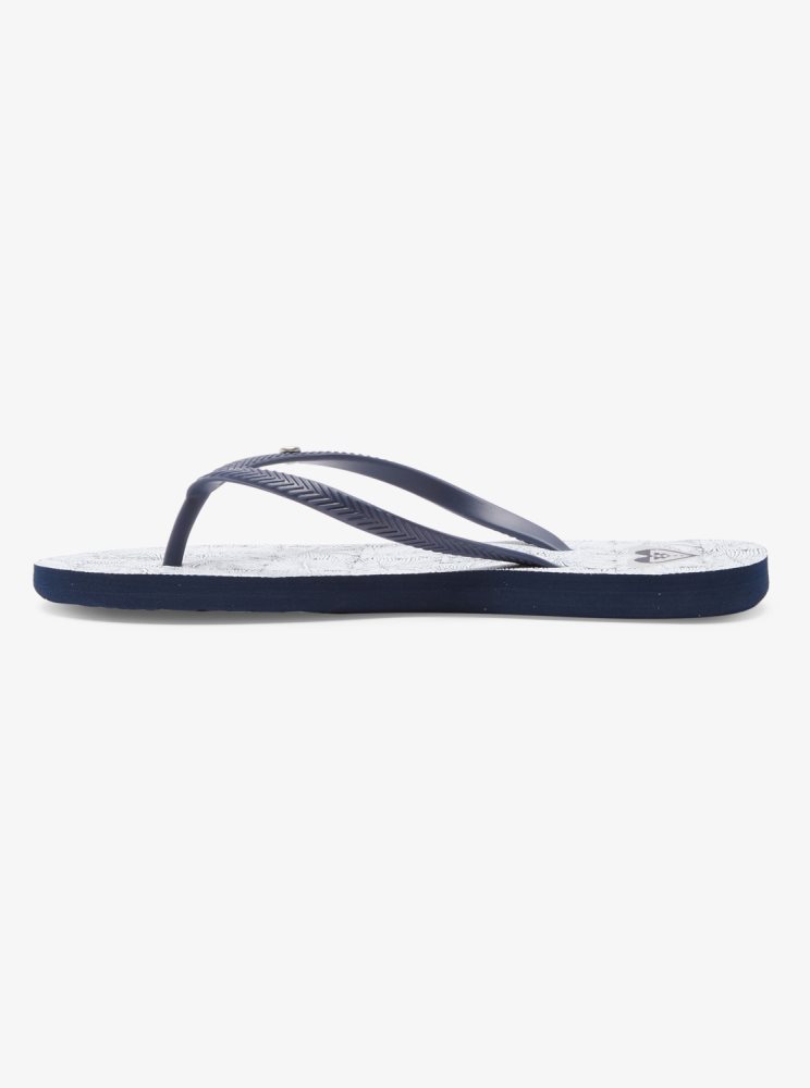 Navy White Women's Roxy Bermuda Sandals | USA ODTL-52678