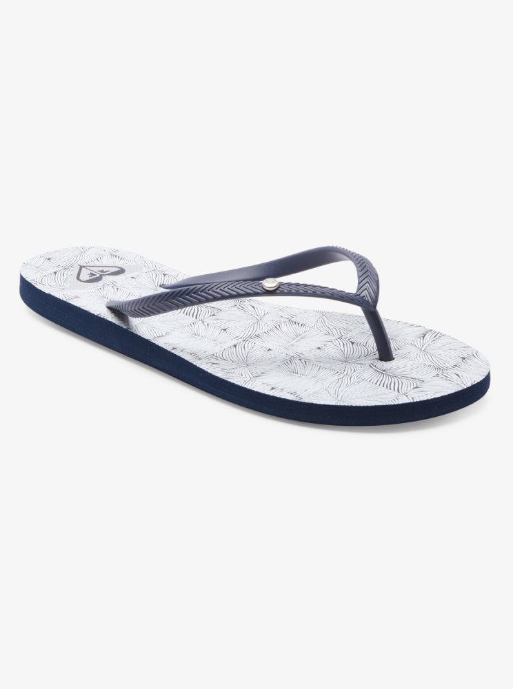 Navy White Women\'s Roxy Bermuda Sandals | USA ODTL-52678