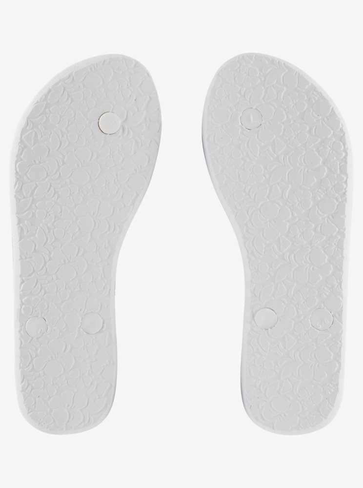 Navy / White Women's Roxy Portofino Flip Flops | USA VLQD-52318