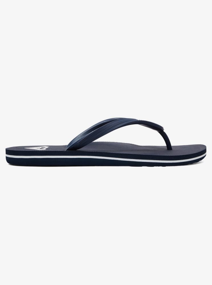 Navy Women's Roxy Azul Basic Flip Flops | USA CBNG-54039