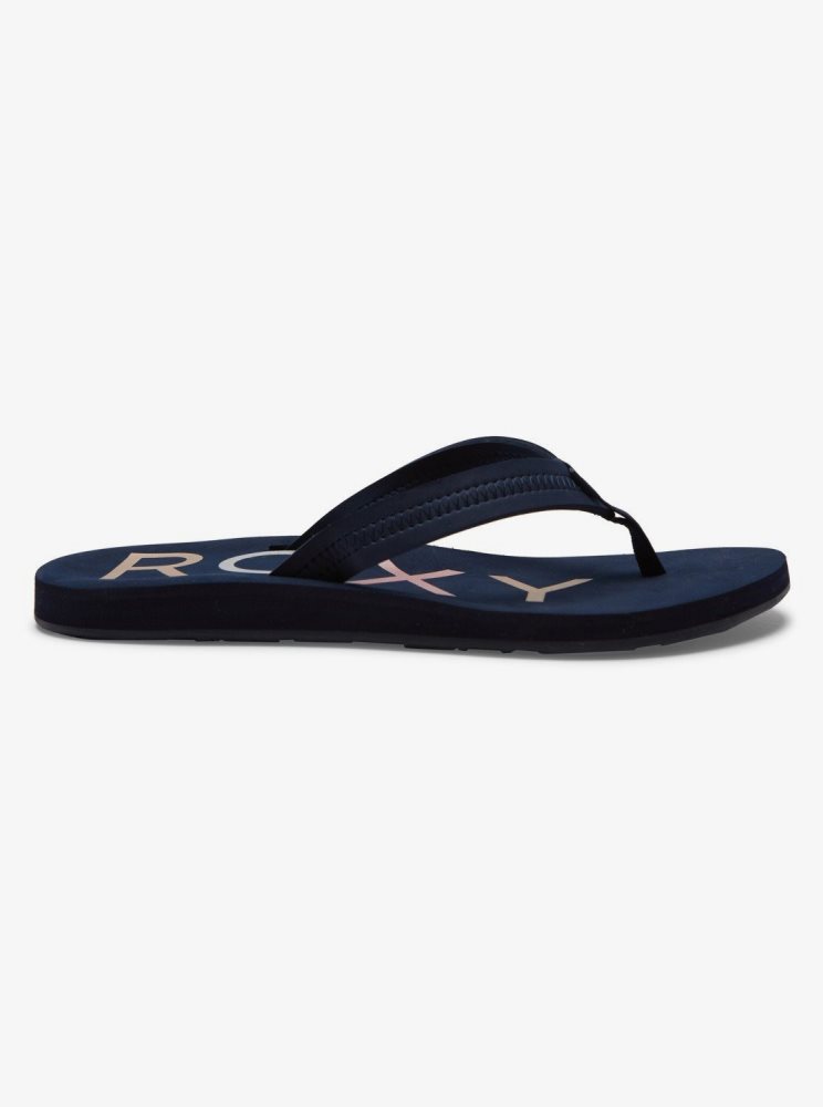 Navy Women's Roxy Vista Flip Flops | USA YPED-92475