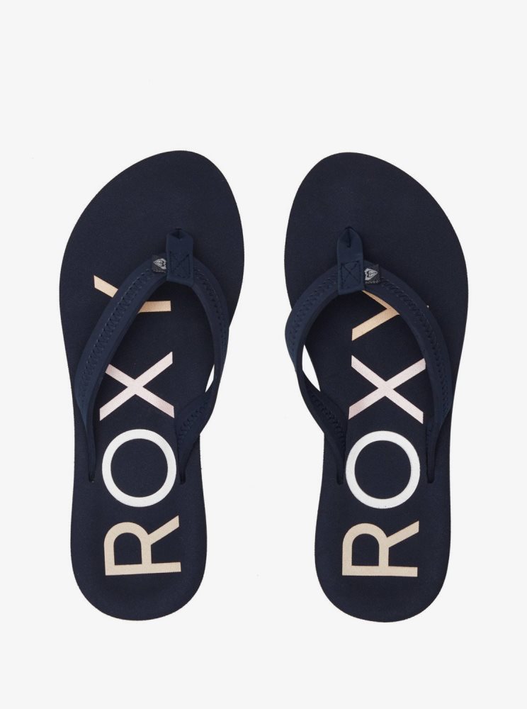 Navy Women's Roxy Vista Flip Flops | USA YPED-92475