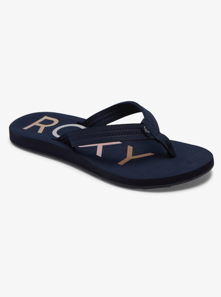 Navy Women\'s Roxy Vista Flip Flops | USA YPED-92475