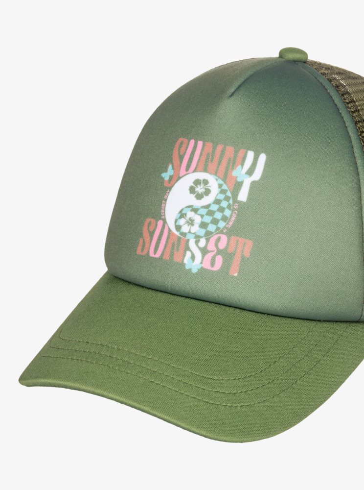 Olive Green Women's Roxy Dig This Trucker Hats | USA FRNB-20659