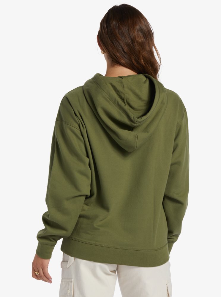 Olive Green Women's Roxy Shoreside Hike B Oversize Hoodie | USA FWDP-90672