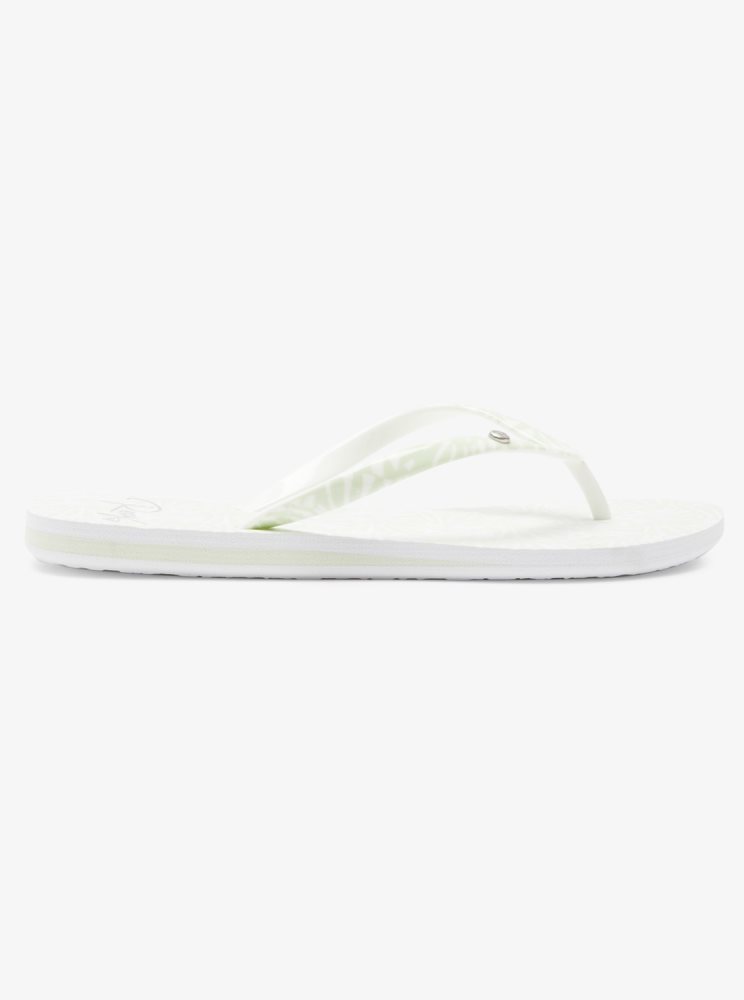 Olive Women's Roxy Portofino Flip Flops | USA DOKU-21568