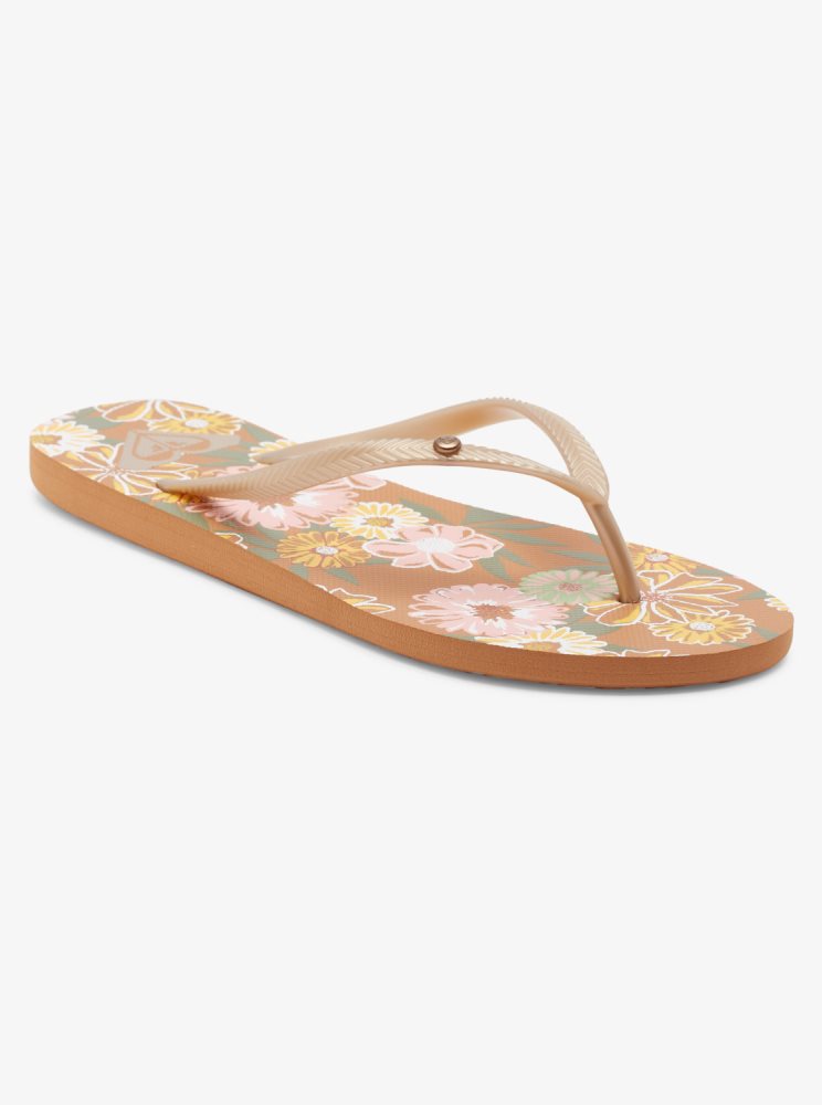 Orange / Gold Women's Roxy Bermuda Sandals | USA VWPN-13894