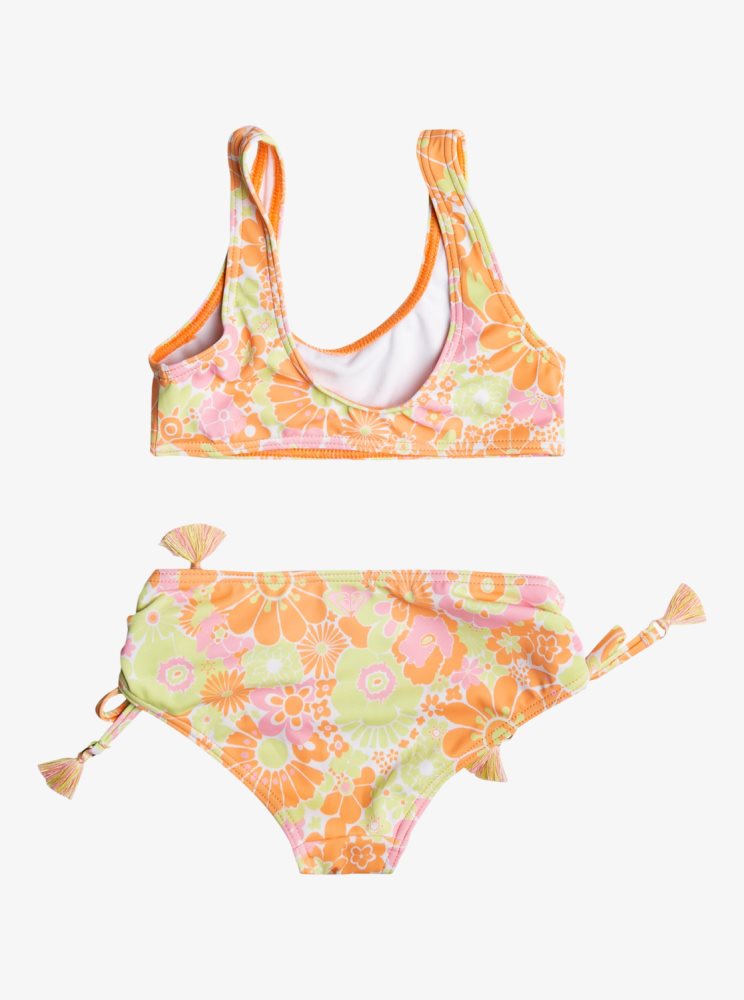 Orange Kids' Roxy 4-16 Happiness Feeling Two Piece Bralette Set Bikinis | USA EOAF-74352