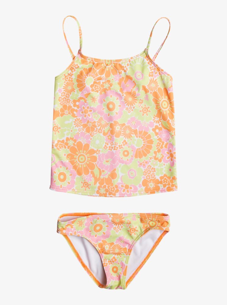 Orange Kids\' Roxy 4-16 Happiness Feeling Two Piece Set Tankinis | USA IJWB-27319