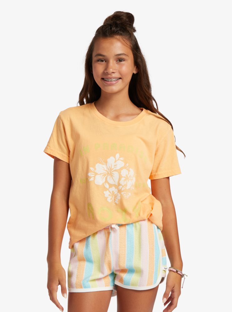 Orange Kids\' Roxy 4-16 In Paradise T Shirts | USA OWHE-09316