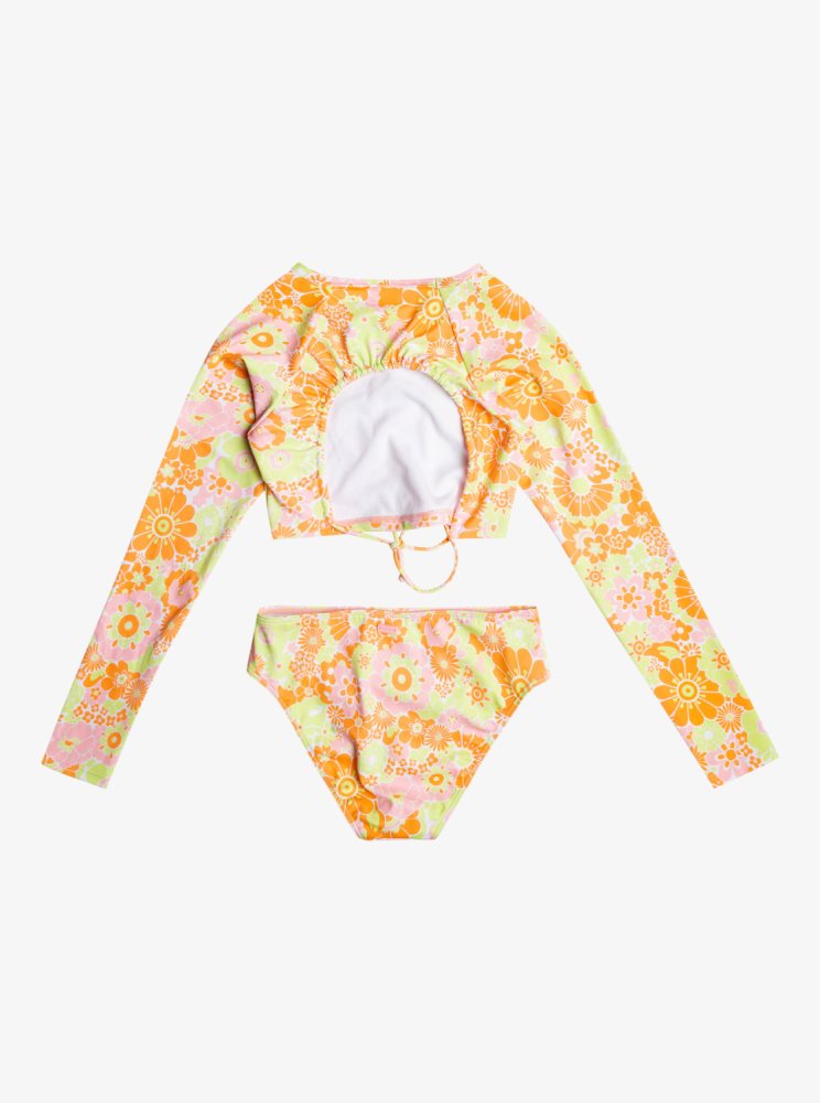 Orange Kids' Roxy 4-16 Last In Paradise Cropped Long Sleeve UPF 50 Set Rashguards | USA LWQM-14896