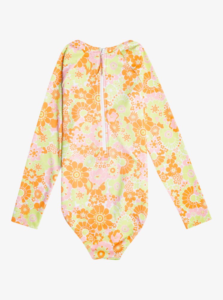 Orange Kids' Roxy 4-16 Last In Paradise Long Sleeve UPF 50 One Piece Swimsuits | USA RKHM-57389