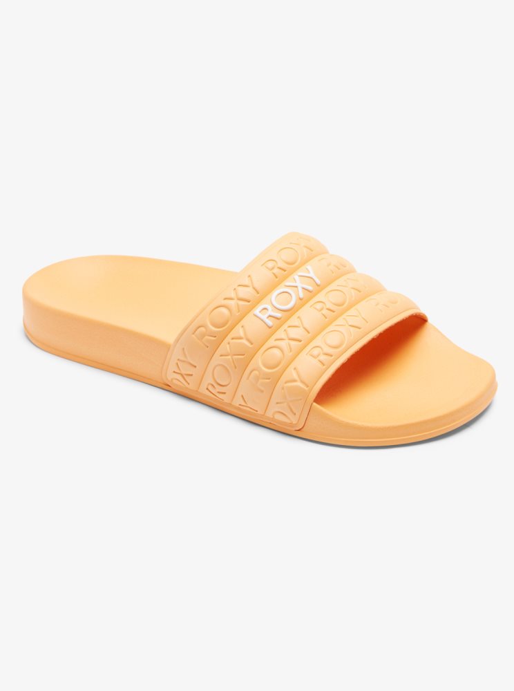 Orange / White Women's Roxy Slippy Water-Friendly Sandals | USA NITK-24617