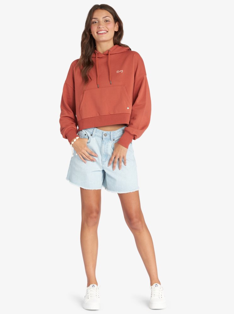 Orange Women's Roxy Afternoon Hike Pullover Hoodie | USA KNMY-72165