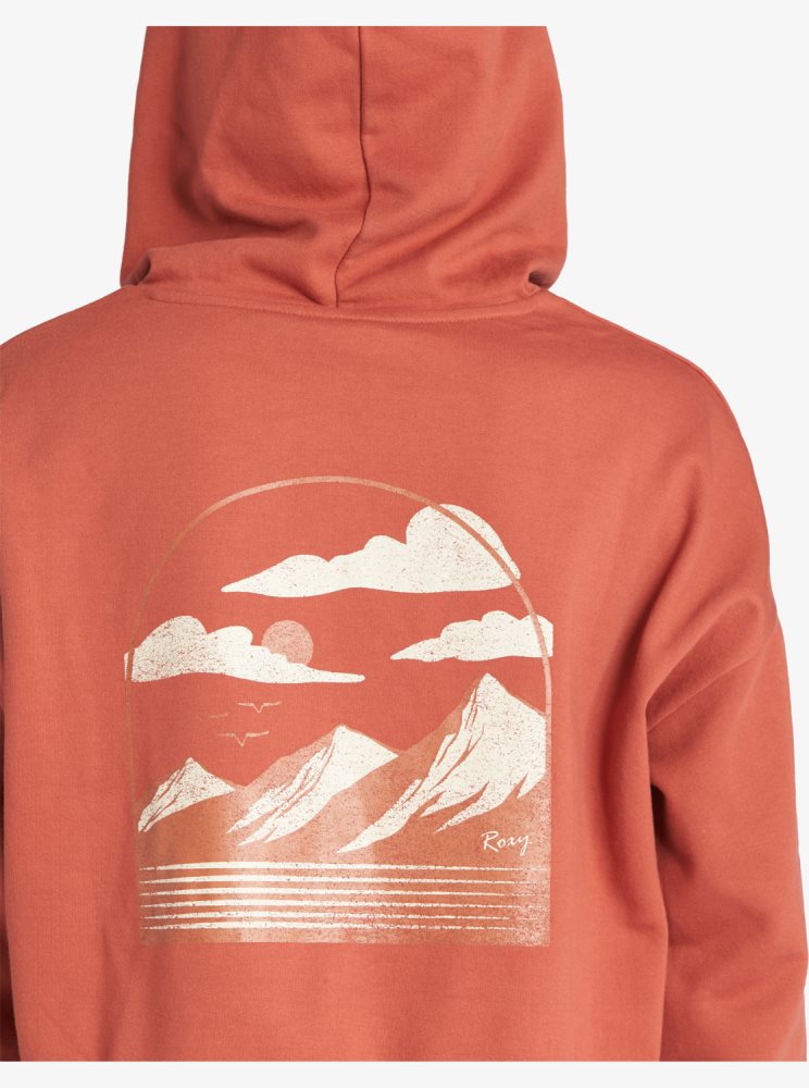 Orange Women's Roxy Afternoon Hike Pullover Hoodie | USA KNMY-72165