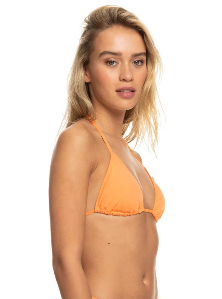 Orange Women's Roxy Beach Classics Tiki Triangle Bikini Tops | USA VEOL-27980