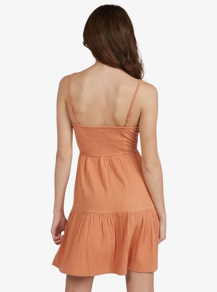 Orange Women's Roxy Beach Hangs Strappy Dress | USA RKIB-48073