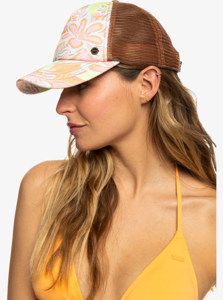 Orange Women's Roxy Beautiful Morning Trucker Hats | USA GFJR-14235