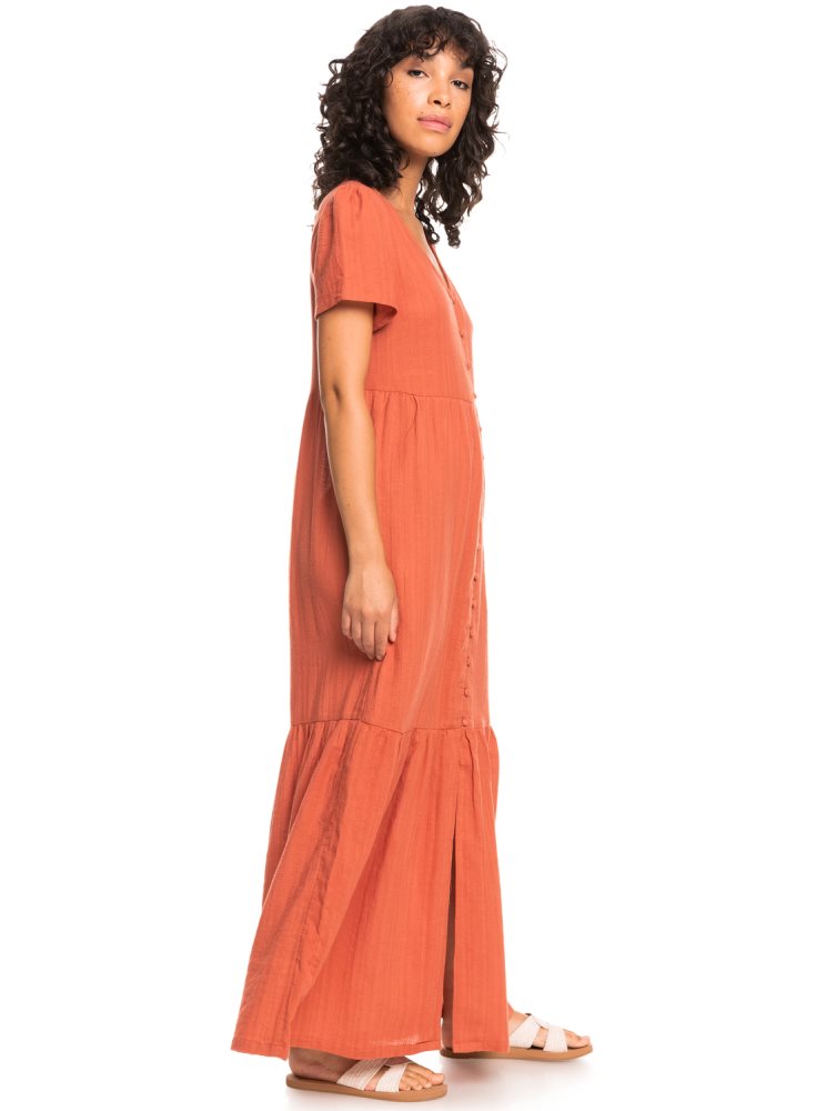 Orange Women's Roxy Calinia Lights Woven Maxi Dress | USA CGOV-76502