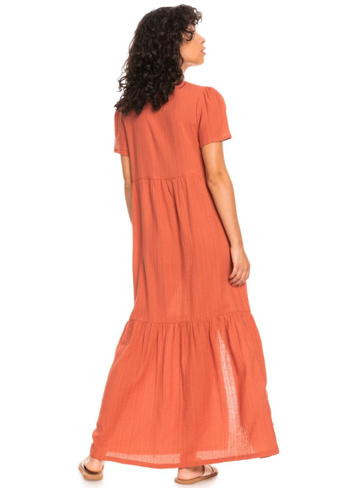 Orange Women's Roxy Calinia Lights Woven Maxi Dress | USA CGOV-76502