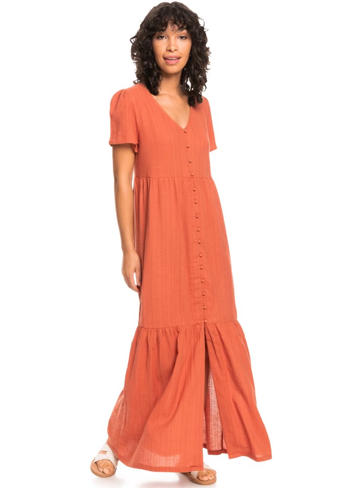 Orange Women\'s Roxy Calinia Lights Woven Maxi Dress | USA CGOV-76502