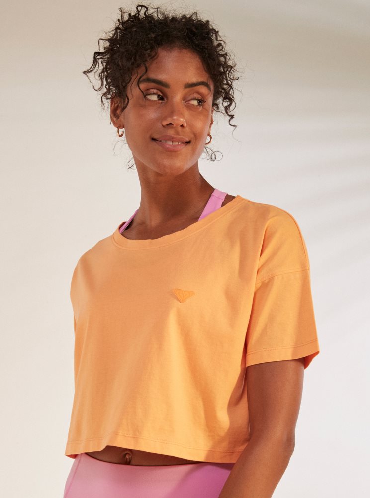 Orange Women's Roxy Essential Sports T Shirts | USA YOJF-96053