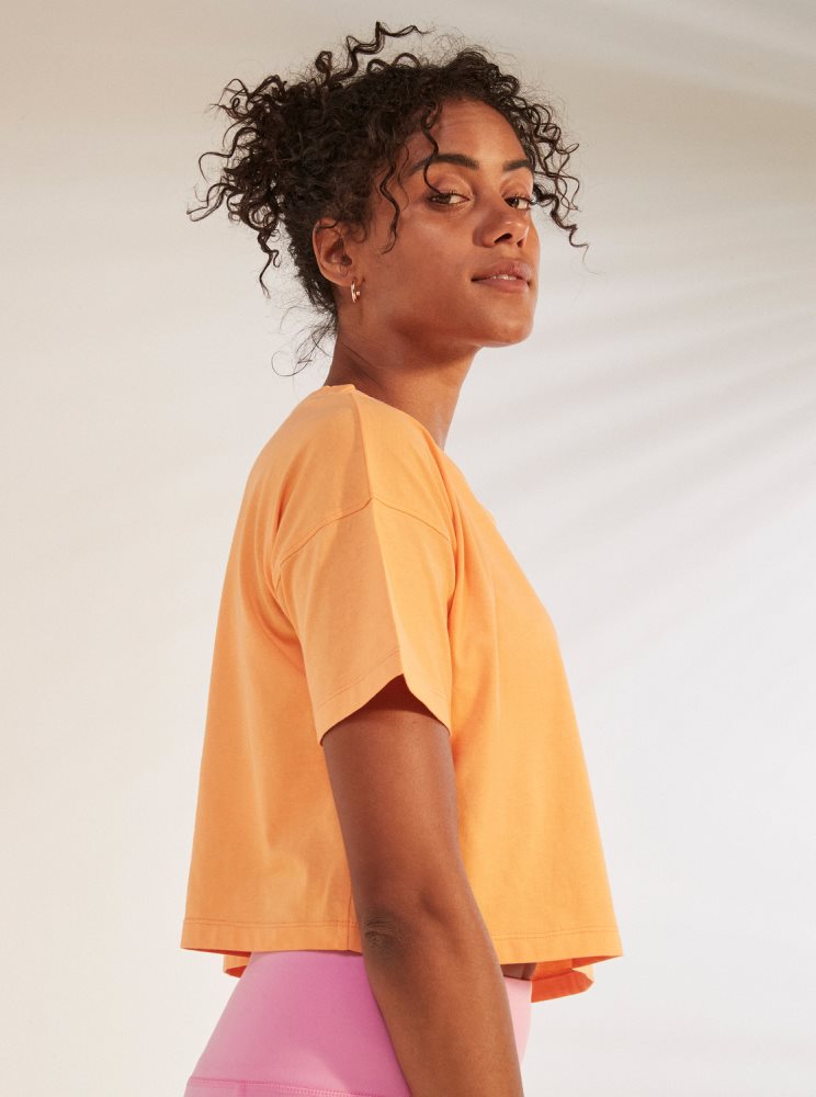 Orange Women's Roxy Essential Sports T Shirts | USA YOJF-96053