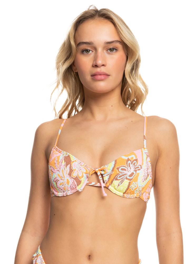 Orange Women\'s Roxy Floraldelic Underwired Bikini Tops | USA BFEK-68197