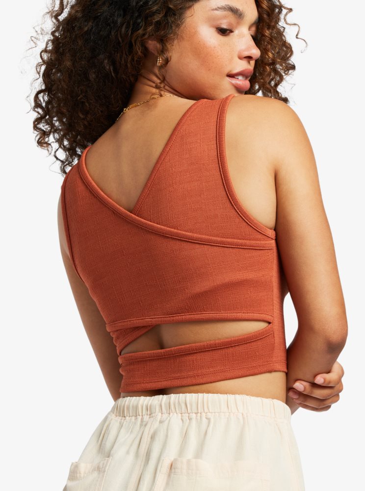 Orange Women's Roxy Good Keepsake Crop Tops | USA PALV-37896