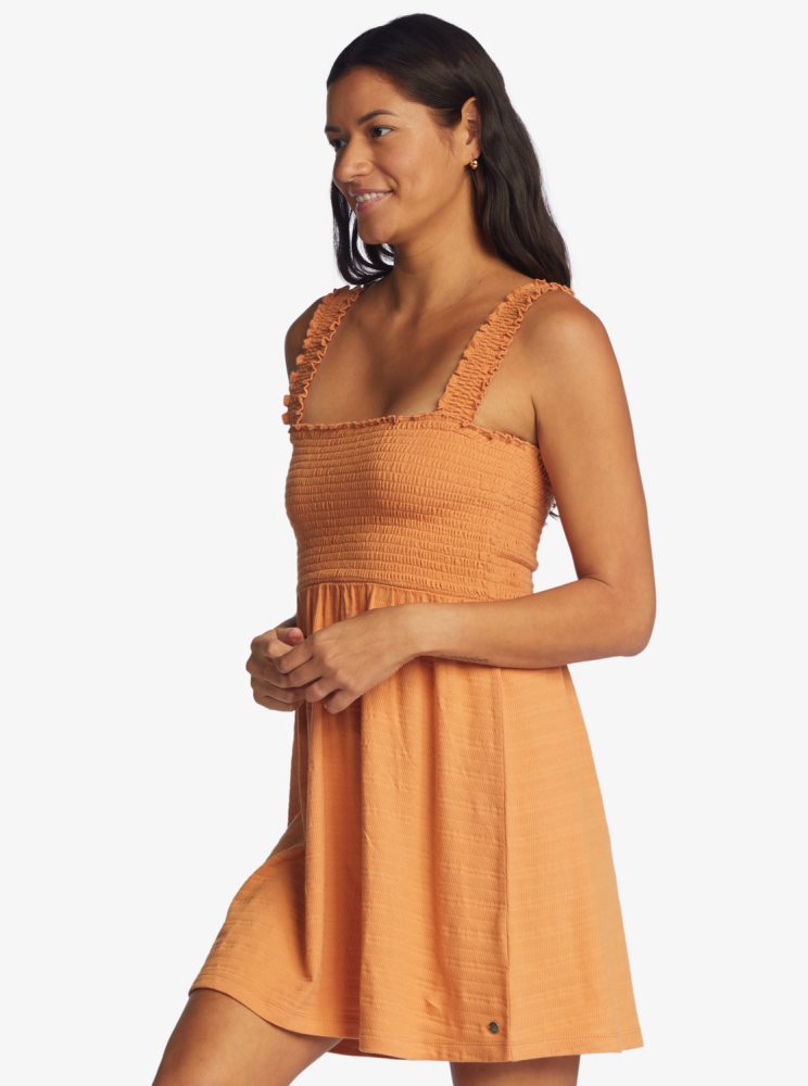 Orange Women's Roxy Hanging 10 Knit Off-The-Shoulder Dress | USA AJKU-08576