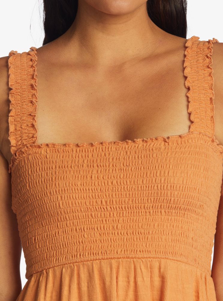 Orange Women's Roxy Hanging 10 Knit Off-The-Shoulder Dress | USA AJKU-08576