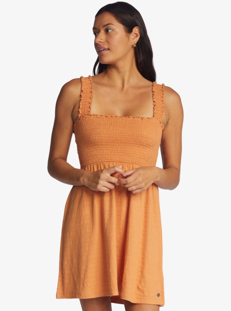 Orange Women\'s Roxy Hanging 10 Knit Off-The-Shoulder Dress | USA AJKU-08576