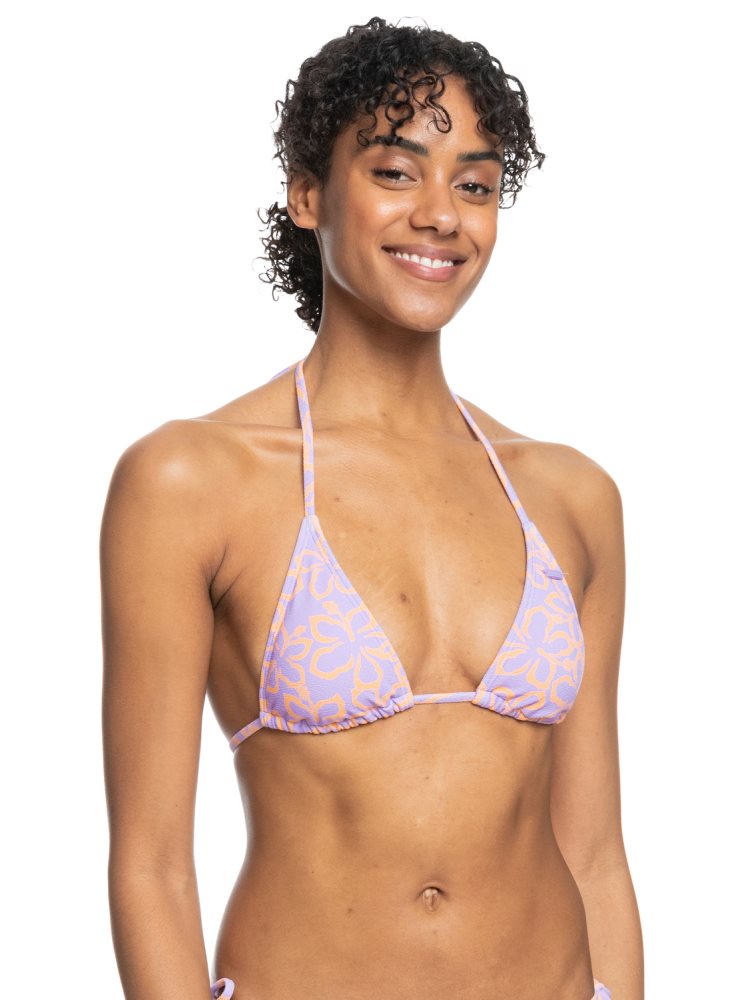 Orange Women's Roxy Hawaiian Heat Elongated Triangle Bikini Tops | USA KHCO-46870