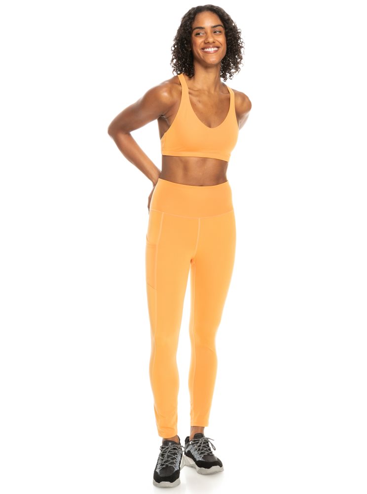 Orange Women's Roxy Heart Into It Technical Leggings | USA ZCTV-76893