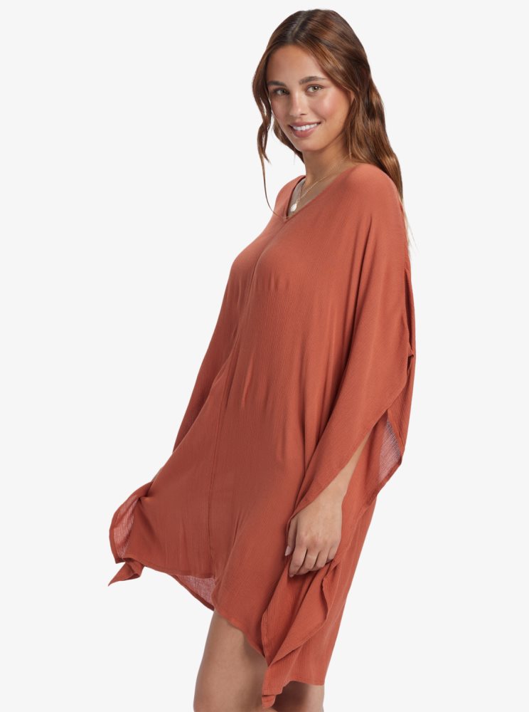 Orange Women's Roxy Moon Blessing Ponchos | USA ZCJO-01893