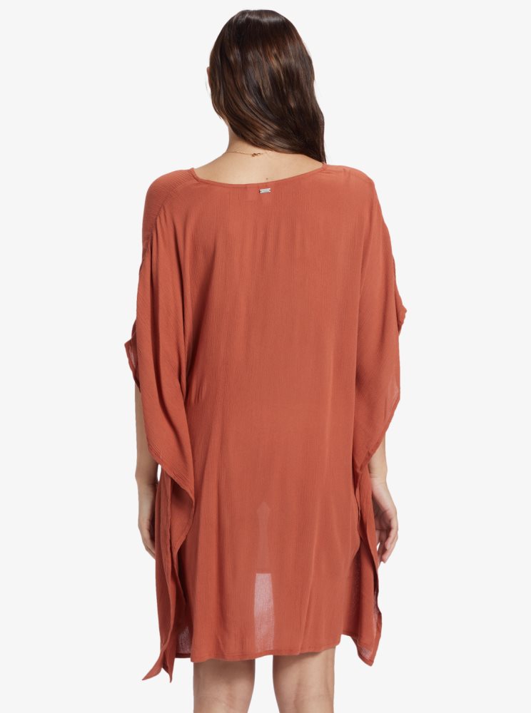 Orange Women's Roxy Moon Blessing Ponchos | USA ZCJO-01893