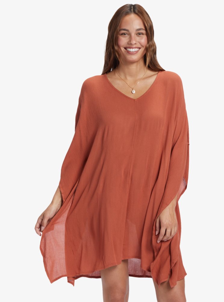 Orange Women\'s Roxy Moon Blessing Ponchos | USA ZCJO-01893