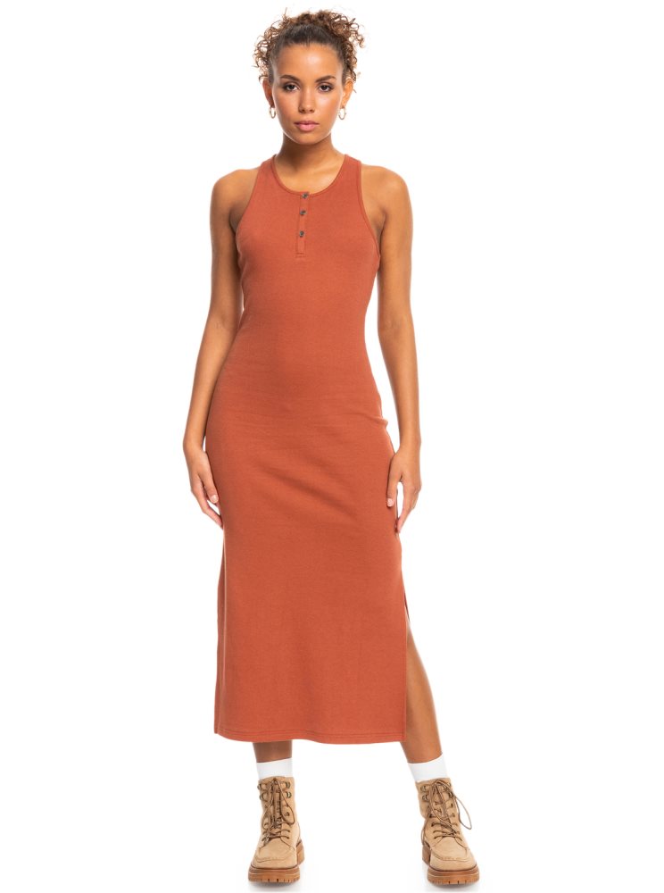 Orange Women's Roxy Moon Glow Rib Knit Dress | USA DQOL-93450