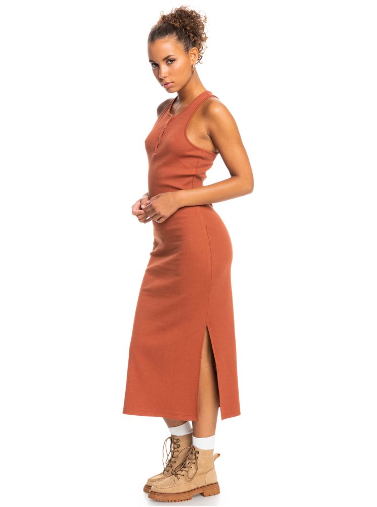 Orange Women's Roxy Moon Glow Rib Knit Dress | USA DQOL-93450