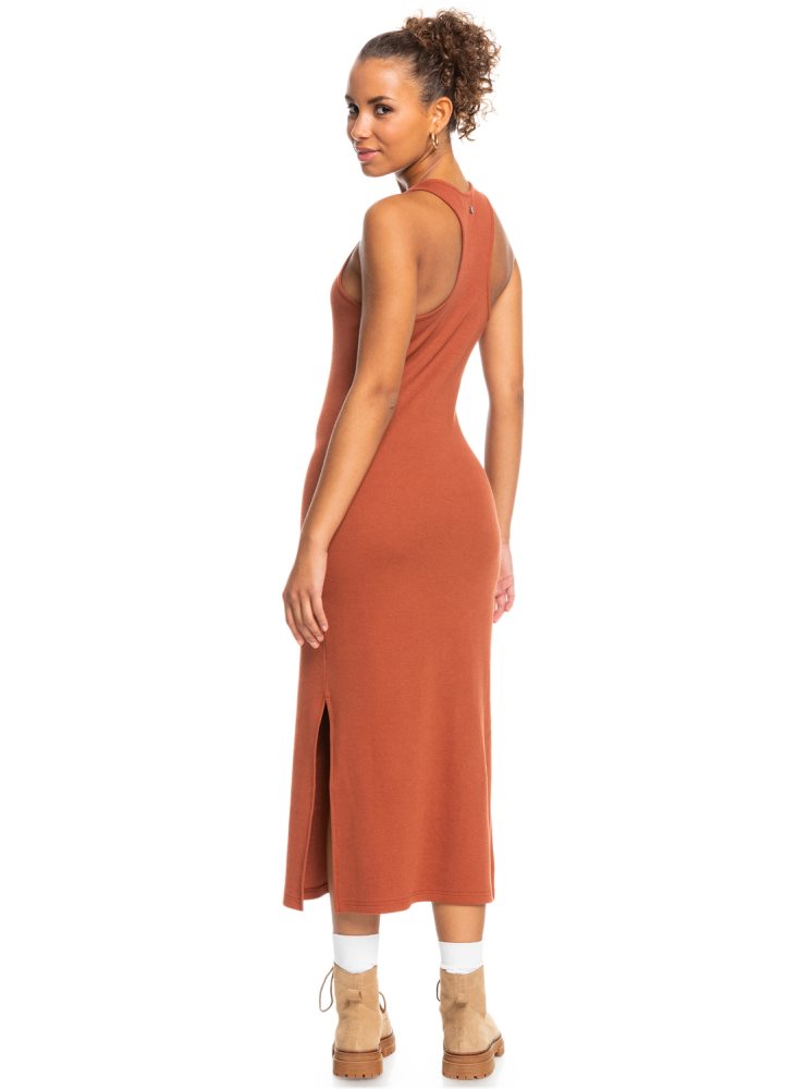 Orange Women's Roxy Moon Glow Rib Knit Dress | USA DQOL-93450