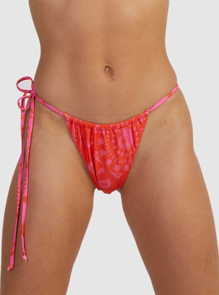 Orange Women's Roxy Mystic Shell Tie-Side Bikini Bottoms | USA OMKE-18635