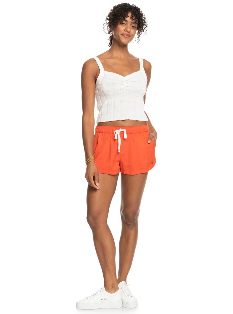 Orange Women's Roxy New Impossible Love Elasticized Shorts | USA DIMA-78390