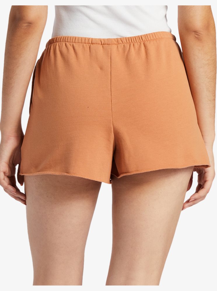 Orange Women's Roxy Salted Shores High-Waisted Sweatshorts Shorts | USA HKCX-65802