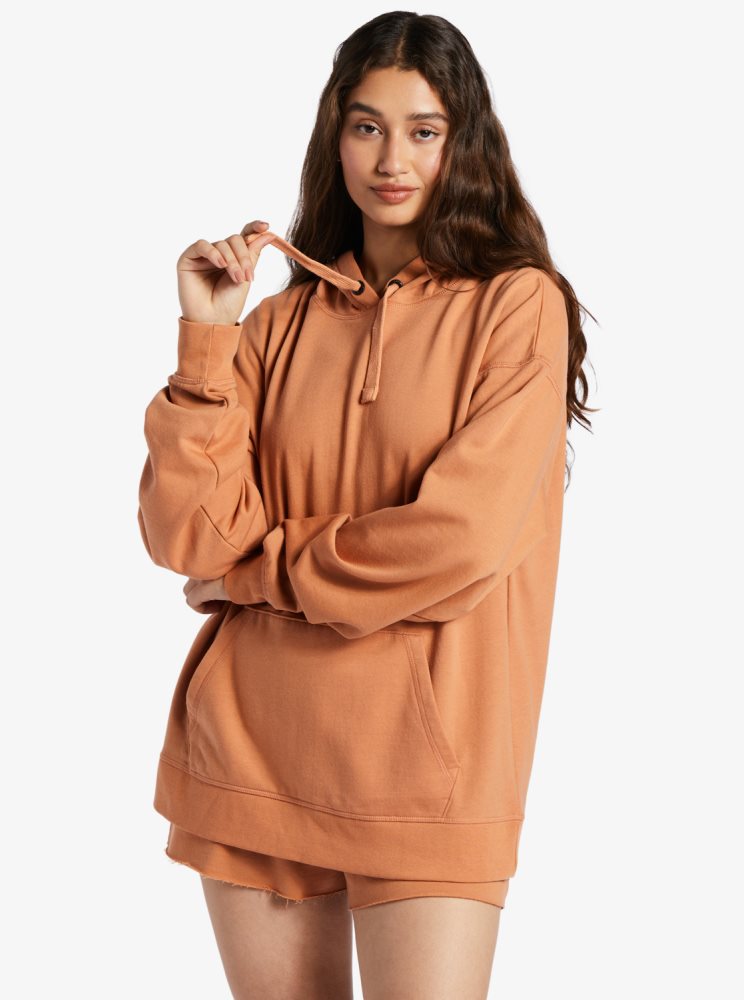 Orange Women\'s Roxy Shoreside Oversized Hoodie | USA AYOX-25781