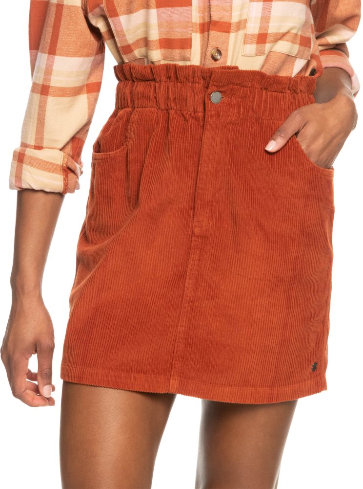 Orange Women\'s Roxy Silent Days Corduroy Skirts | USA NGJS-86375