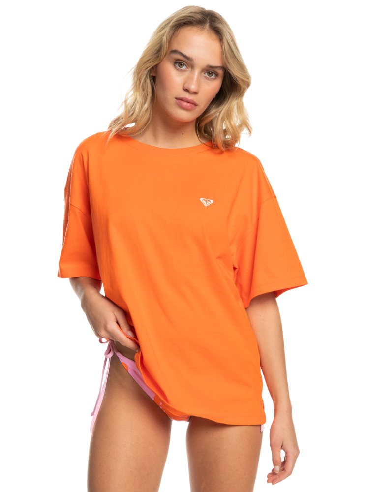 Orange Women's Roxy Surf.Kind.Kate. Oversized T Shirts | USA QEHW-57286