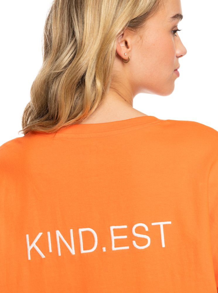 Orange Women's Roxy Surf.Kind.Kate. Oversized T Shirts | USA QEHW-57286